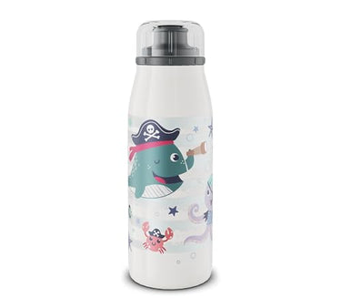 alfi KIDS ISO BOTTLE 350ml, Pirates, insulated drinking bottle for children made of stainless steel, absolutely leak-proof screw cap, keeps hot for 12 hours, cold for 24 hours, drinking bottle for carbonated drinks, BPA-free on sale